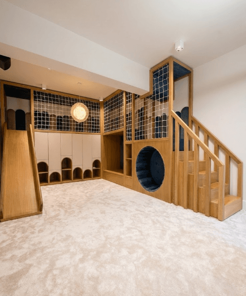 Premium Ahşap Kedi Oyun ve Yaşam Kompleksi (Kaydıraklı & Depolamalı) - Görsel 1